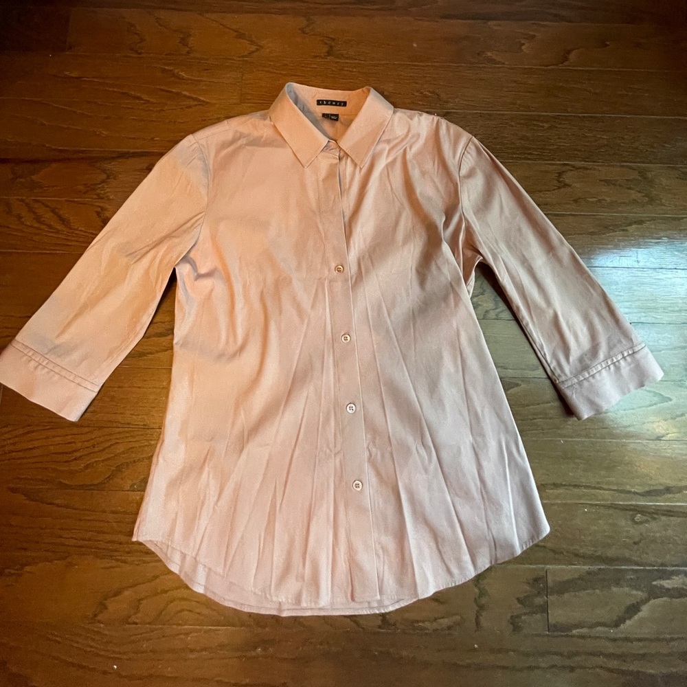 Theory women’s button down shirt in dark pink
